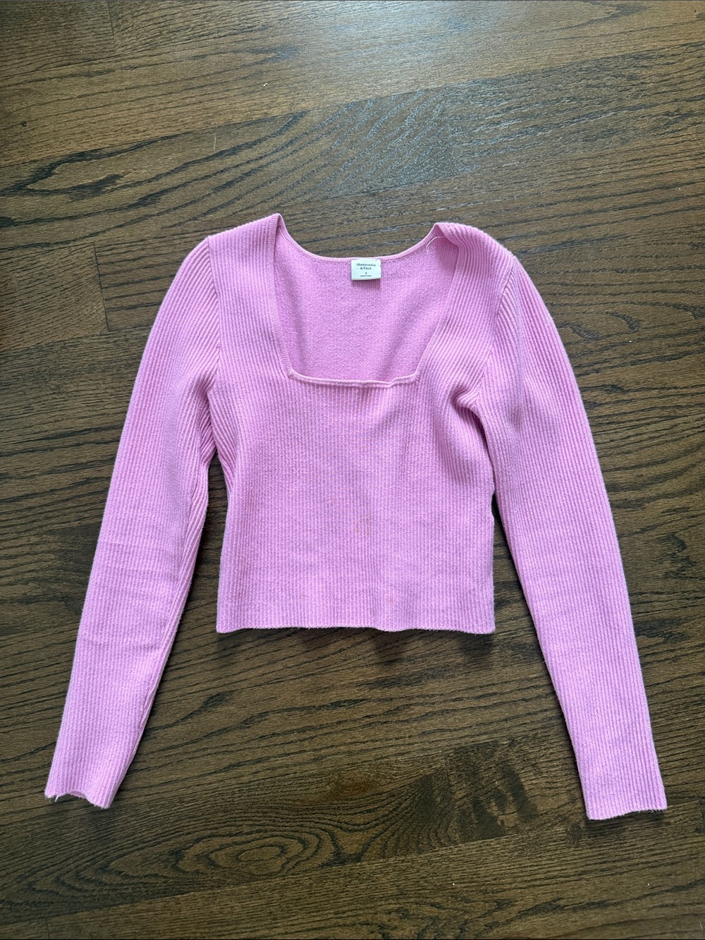 Abercrombie & Fitch Pink Ribbed Crewneck Top